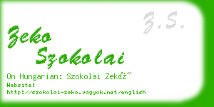 zeko szokolai business card